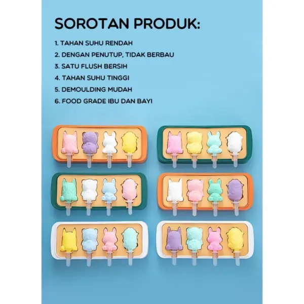 Bonbox Cetakan Es Silicone / Ice Cream Mold BKE30804 - Gambar 3