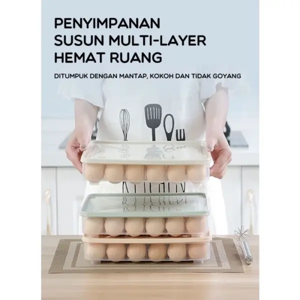 Bonbox Tempat Penyimpanan Telur Egg Container Kotak Plastik BKE30617 - Gambar 5