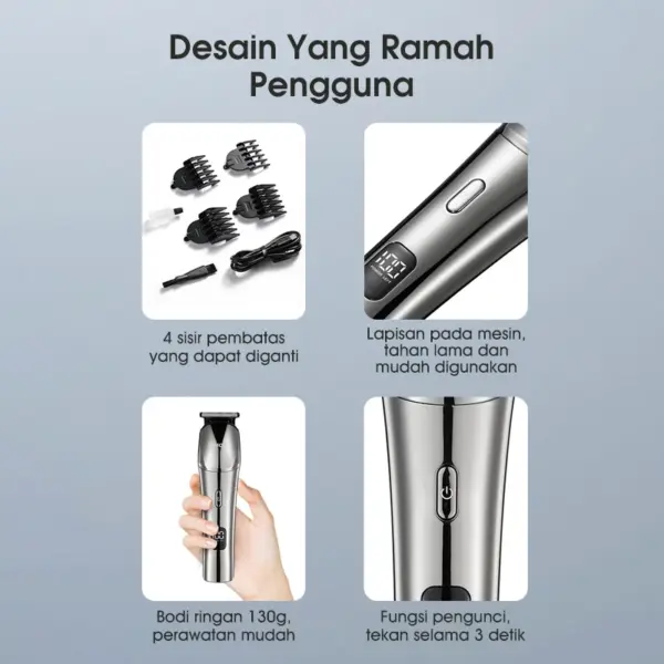 Samono Pencukur Rambut Kumis Jenggot Elektrik Shaver SW-HCT10 - Gambar 3