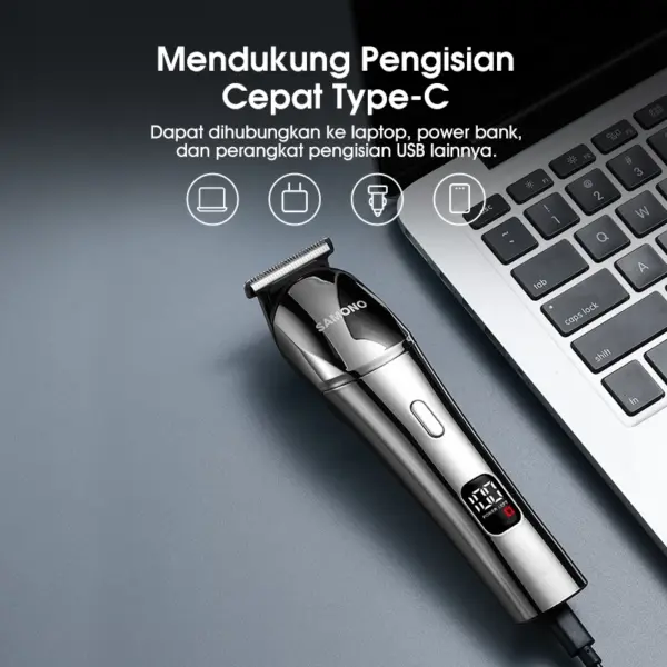 Samono Pencukur Rambut Kumis Jenggot Elektrik Shaver SW-HCT10 - Gambar 2