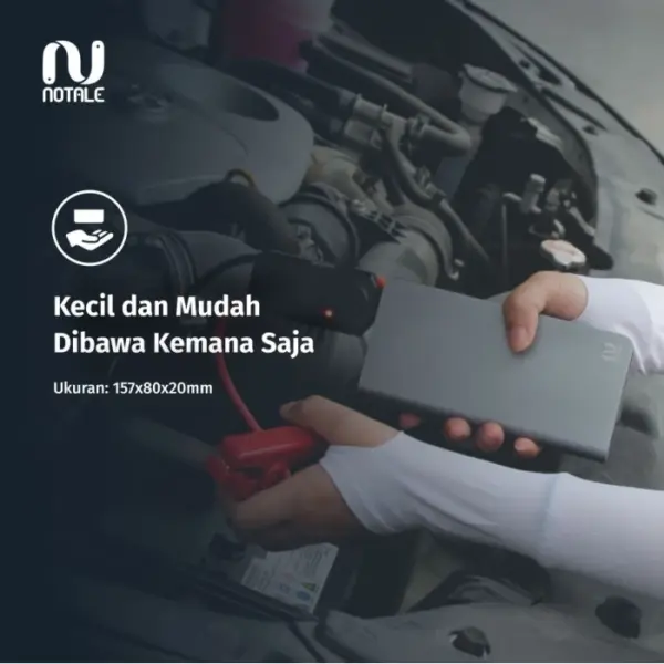 Notale Car Jumper Starter Power Bank 12000mAh Aki Alt Charger - Gambar 4